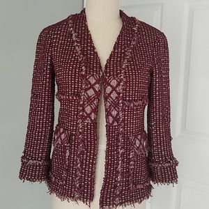 CHANEL burgundy tweed jacket